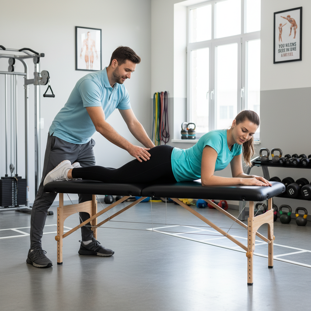 Patient working with a provider at a performance physical therapy clinic in Gaithersburg