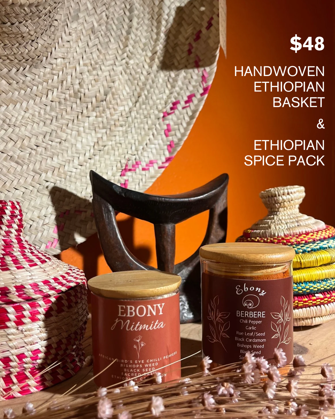 Ethiopian Spices & Handwoven Basket