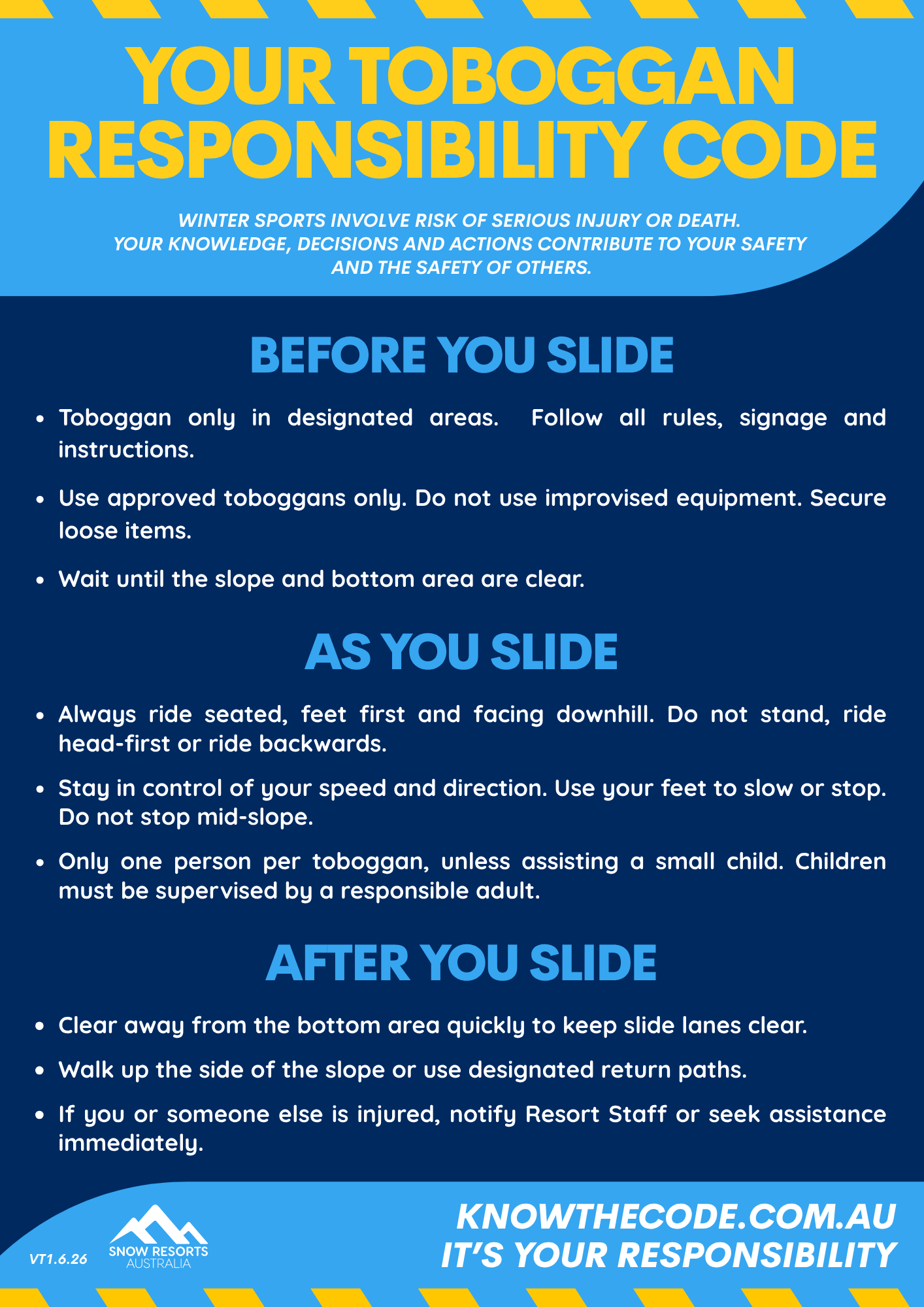 Alpine Responsibility Code — Snowsafe