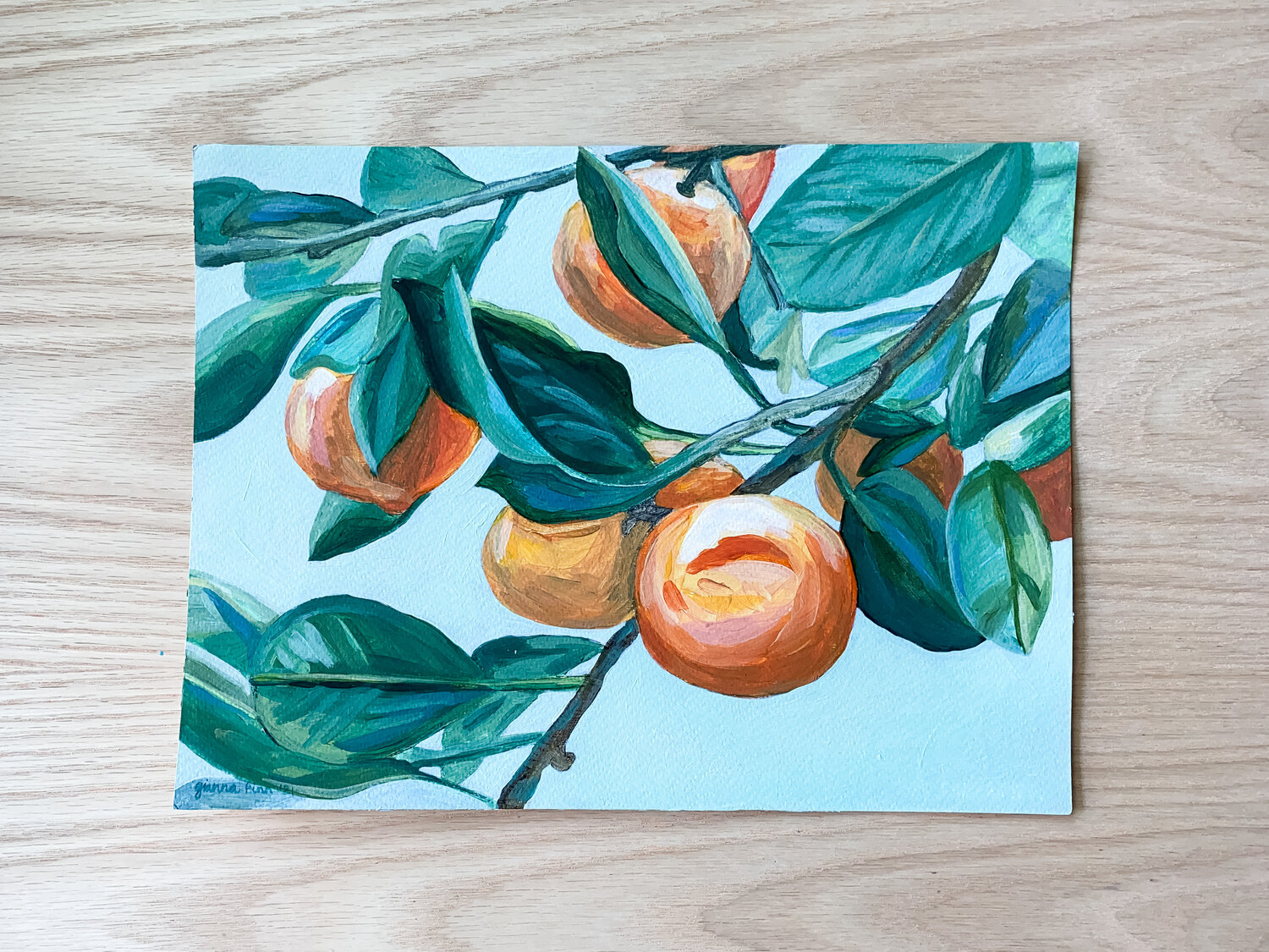 Gouache Painting Gouache Art Print Oranges Painting Fruit Painting
