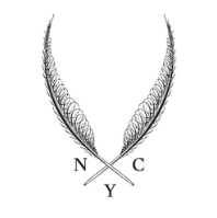 Two quill pens crossed with the letters N, C, and Y beneath them.