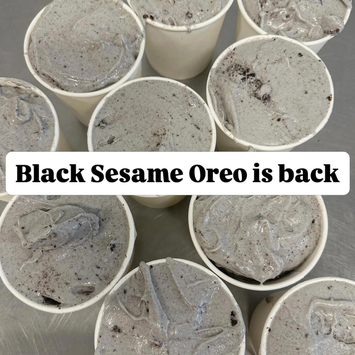 The stars have alined ✨
Black sesame Oreo is finally back AND SHES VEGAN. 

We&rsquo;ve delayed cause we only use the finest @thejapanesepantry black sesame paste and we finally got more! 

We&rsquo;ll be @tacososcar Sat &amp; Sun this week 5-9 
Pint