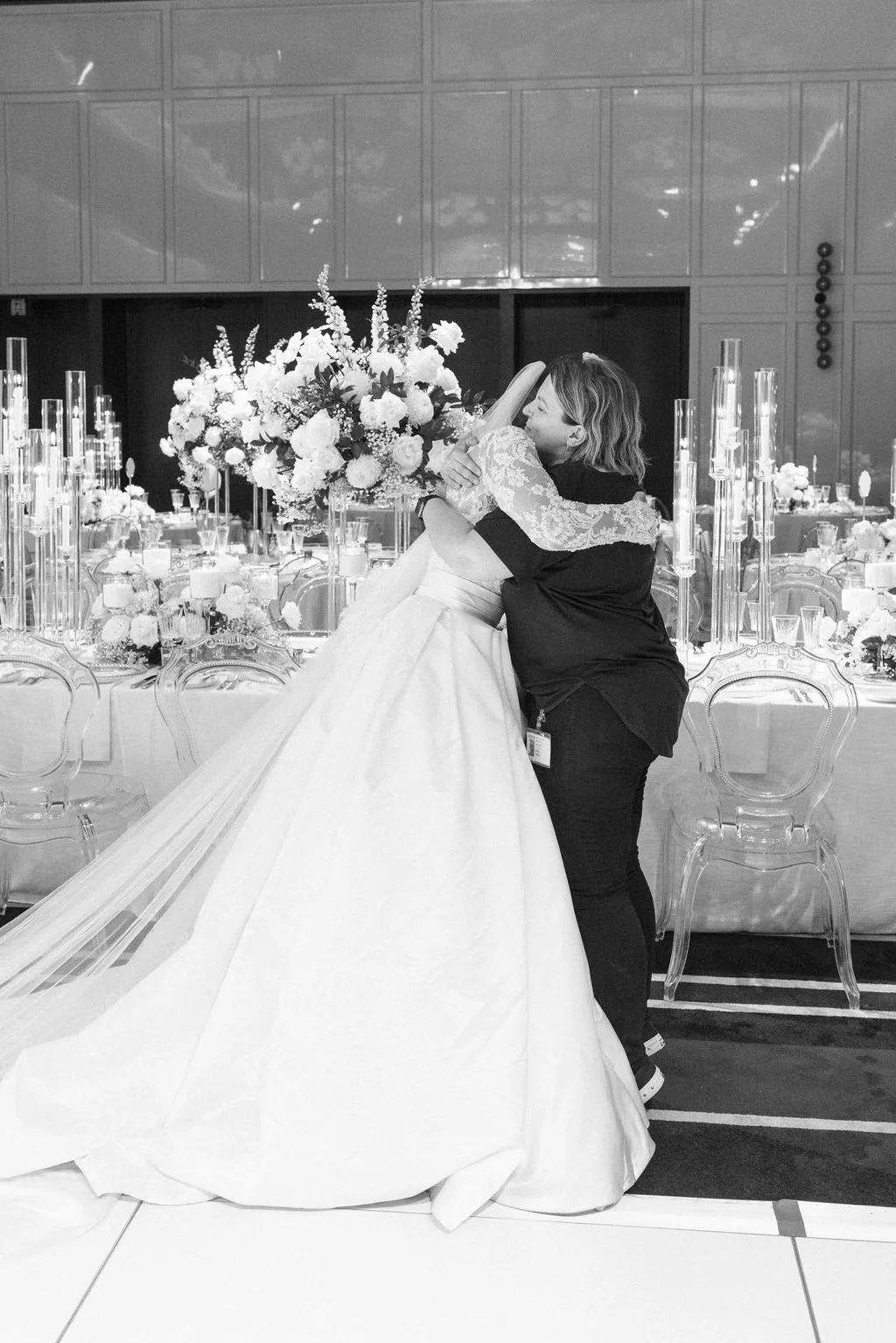 Bride reaction to reception setup