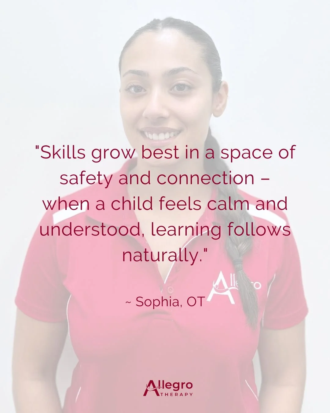 Creating spaces where kids feel safe and connected is what motivates our OT Soph! 🫶