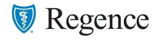 Regence logo with a blue shield featuring a white medical staff.