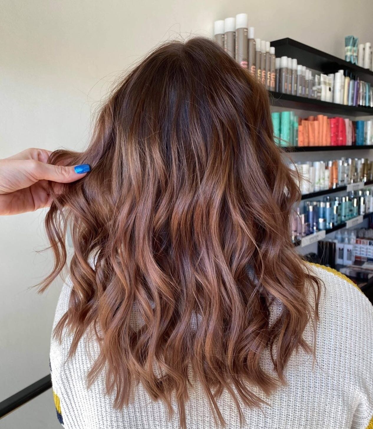 Brunette-Hair Colourists-Wella Professionals-Hazlenut Tones-Foils-GHD Curls-The Wright Salon Panania