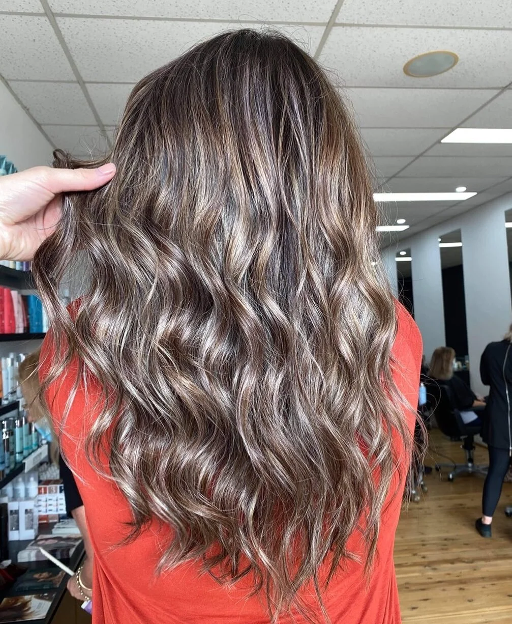 Brunette-Hair Colourists-Wella Professionals-Hazlenut Tones-Foils-GHD Curls-The Wright Salon Panania