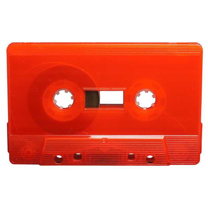 Red - C60 - Blank Cassette Tape and Case