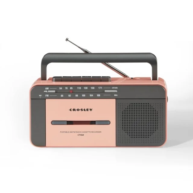Crosley CT102 Cassette Player, Rose Gold/Grey