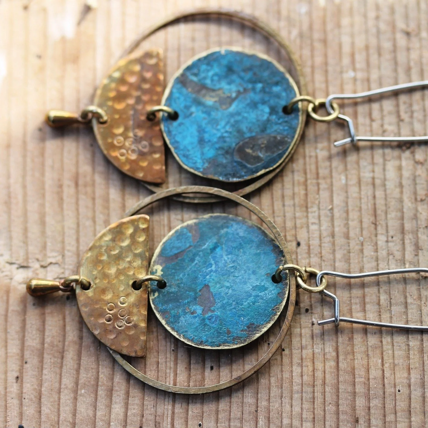 &quot;Fisherman's Daughter III&quot; ~ Fishing remains a mainstay on Grand Manan Island. Visit us and you will see fishing boats everywhere and hardworking folks who continue to work through the seasons. These earrings are a tribute to all the daught