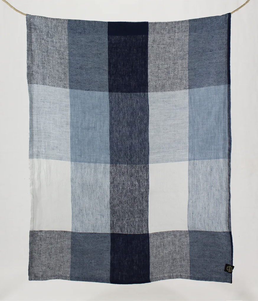 Blue check Tea Towel