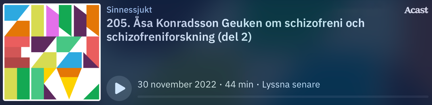 Podcast Del 2 – Sinnessjukt 2022