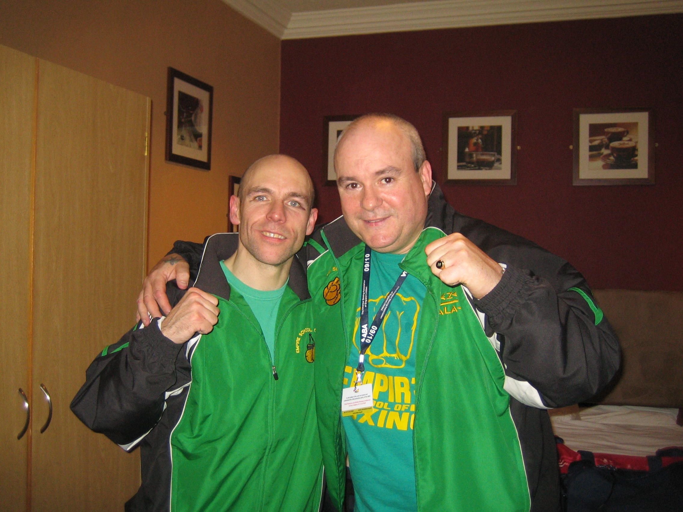 With Les Welsh, my coach and mentor. A lovely man and an elite boxing mind. 