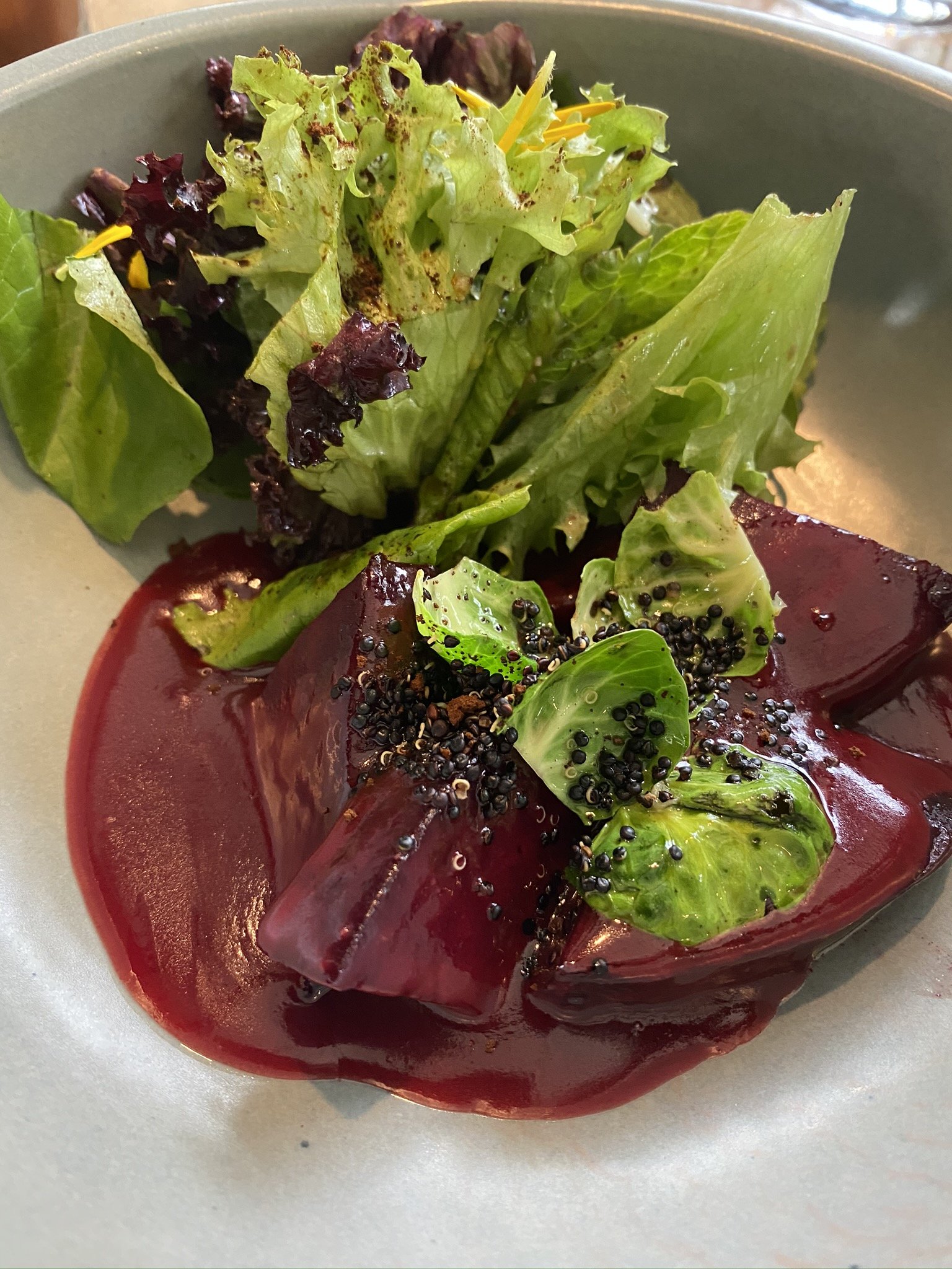 Beet Salad with Beet and Coffee Reduction