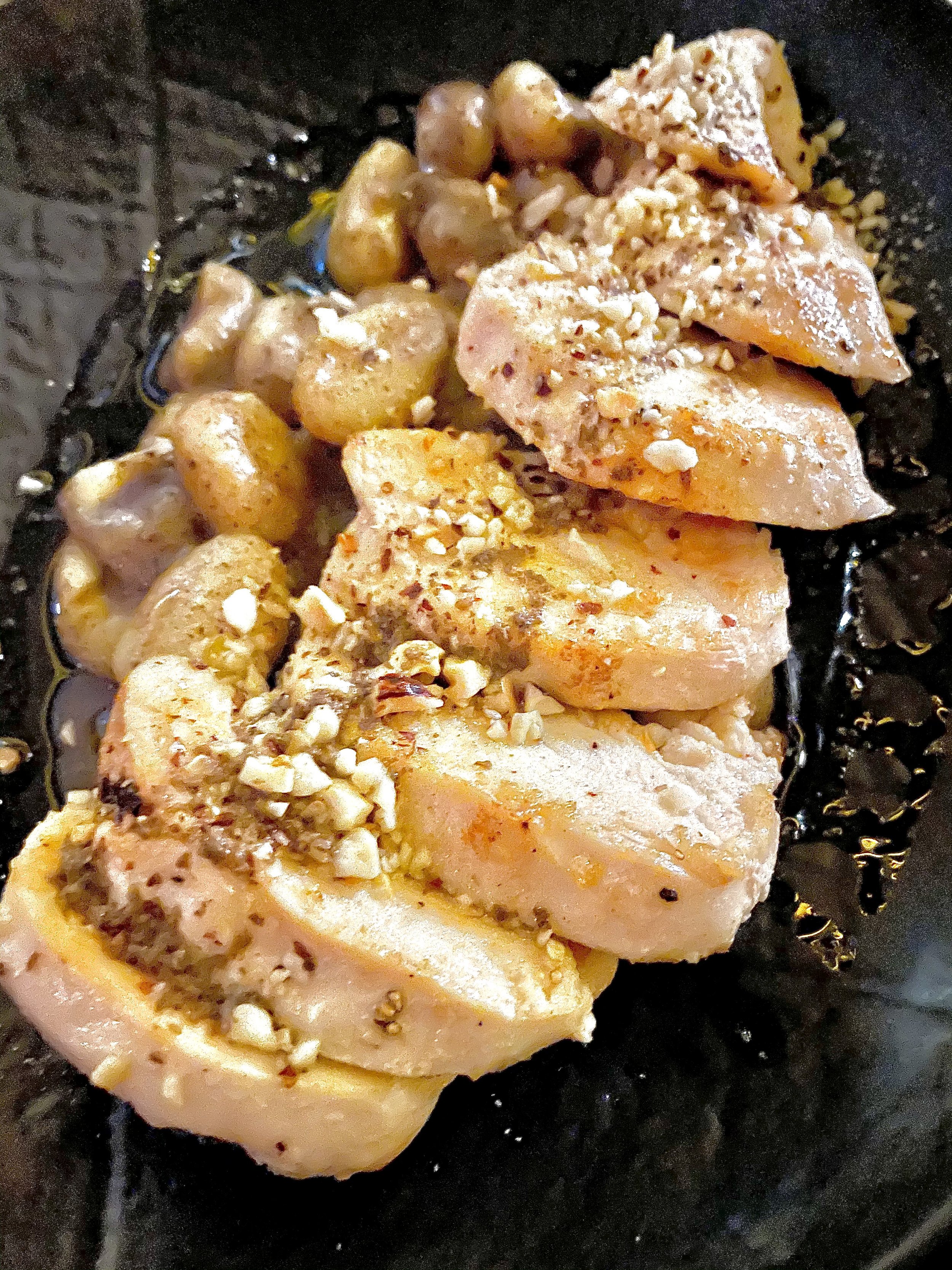 Chicken Breast with Gnocchi and Truffle Sauce