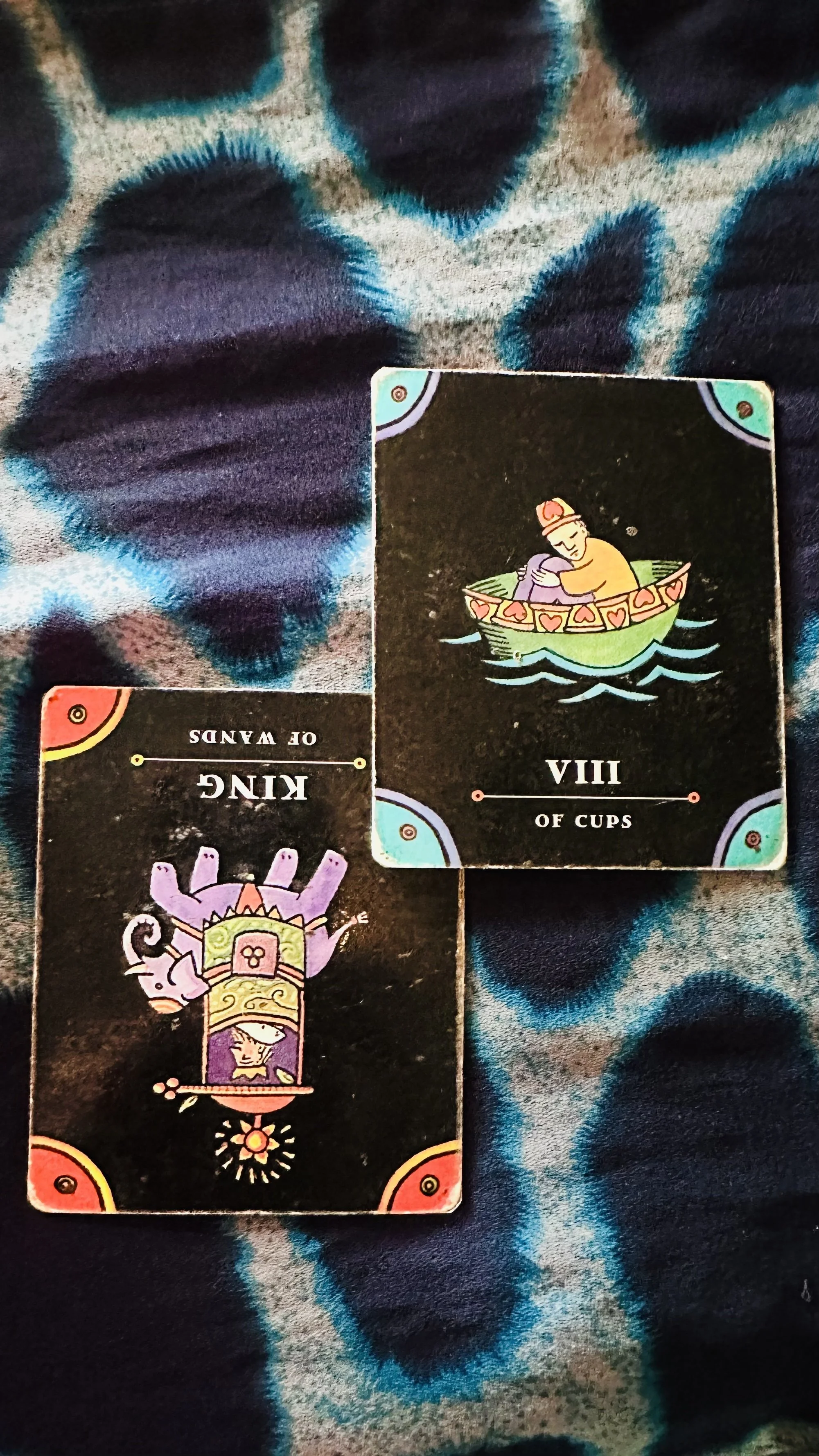 Tarot Reflections: The King of Wands reversed and the eight of Cups