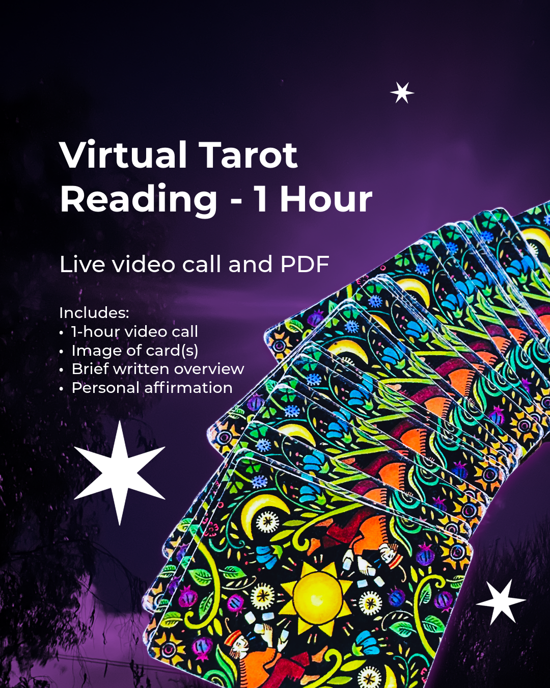 1-Hour Virtual Tarot Reading Booking Fee
