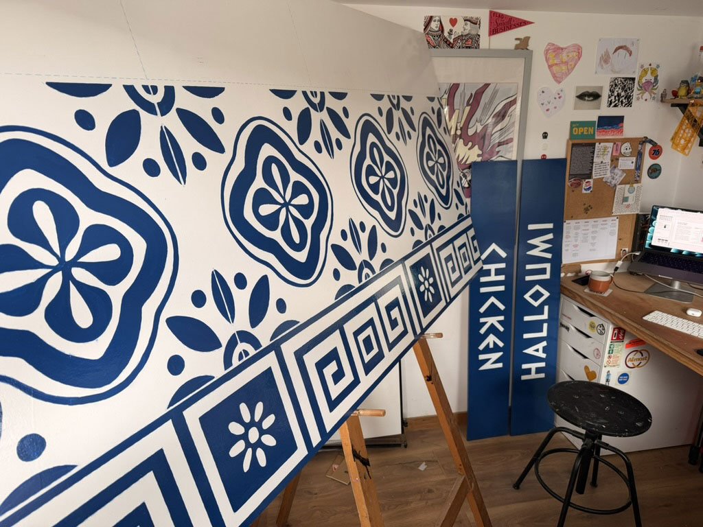 Gyros food stall sign painting