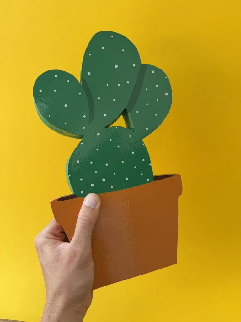 Cactus woodcut