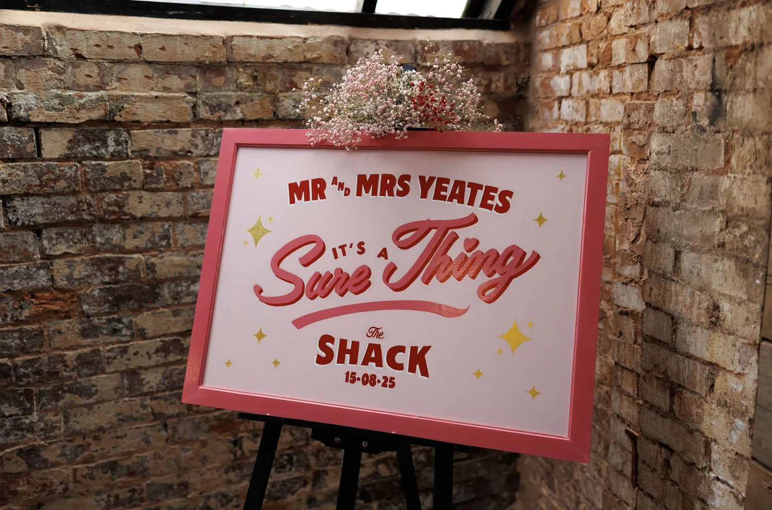 It's a Sure Thing wedding signage