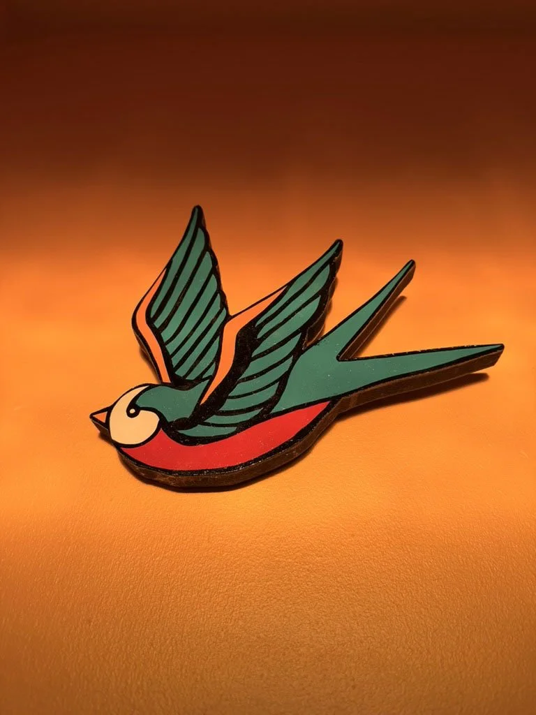 Swallow woodcut