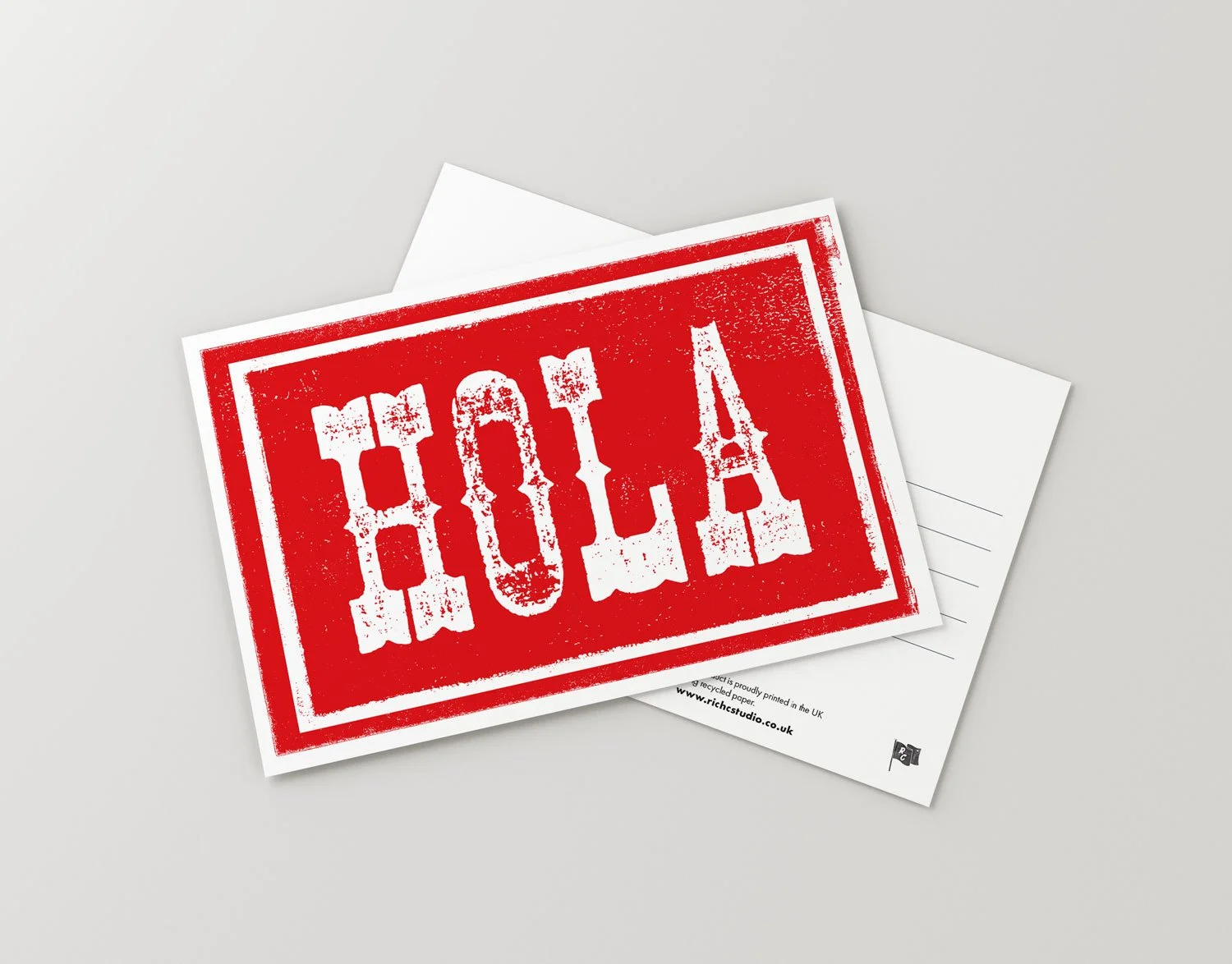 Responsibly printed postcard. Designed by Rich C Studio, Frome, UK.