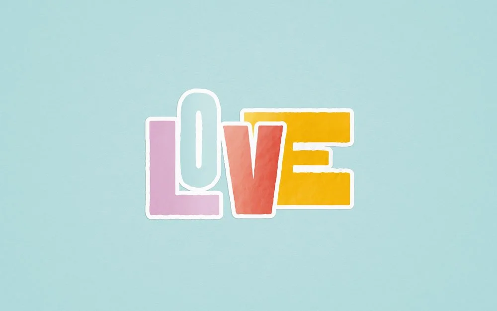 Simple, bold, typographic design. Spread the love with this striking design! Die-cut from high-quality vinyl, this sticker is built to stand out.