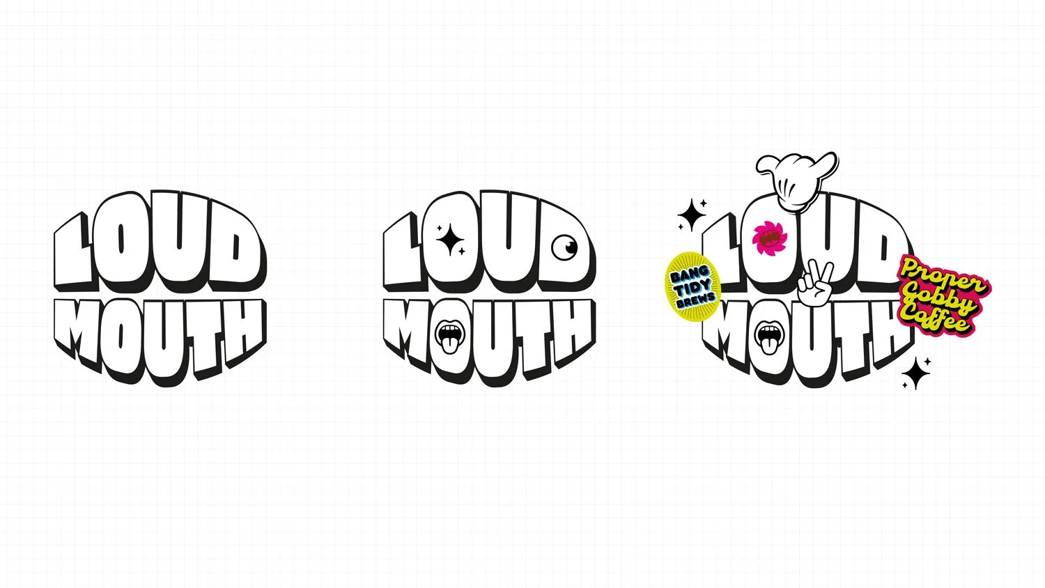 A complete brand identity for a local business, Loud Mouth Coffee, featuring a bold, modern logo, cohesive colour palette, and custom typography designed to reflect the company’s community-driven ethos. Includes business cards, letterheads, and signa