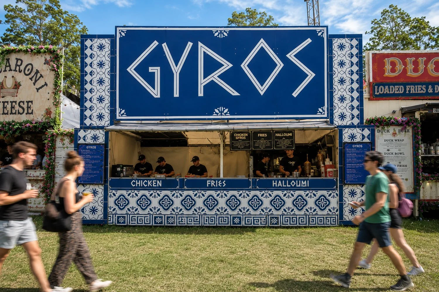 Sign painting for festival food stall, Gyros, owned and ran by Crooked Kitchen