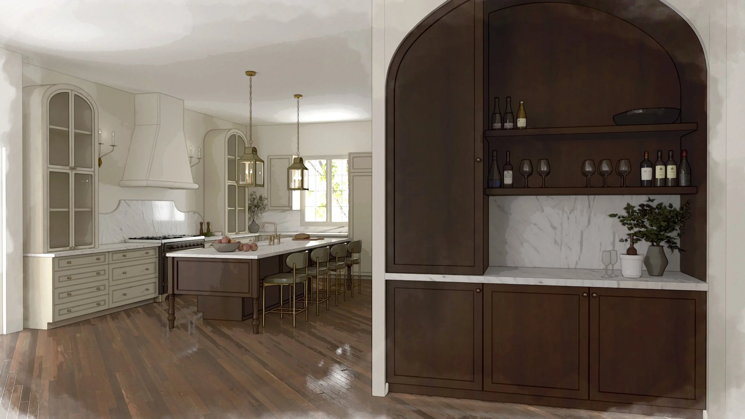 Rendered by Melanie Farrell Design | Designed by Elizabeth Ryan Interiors