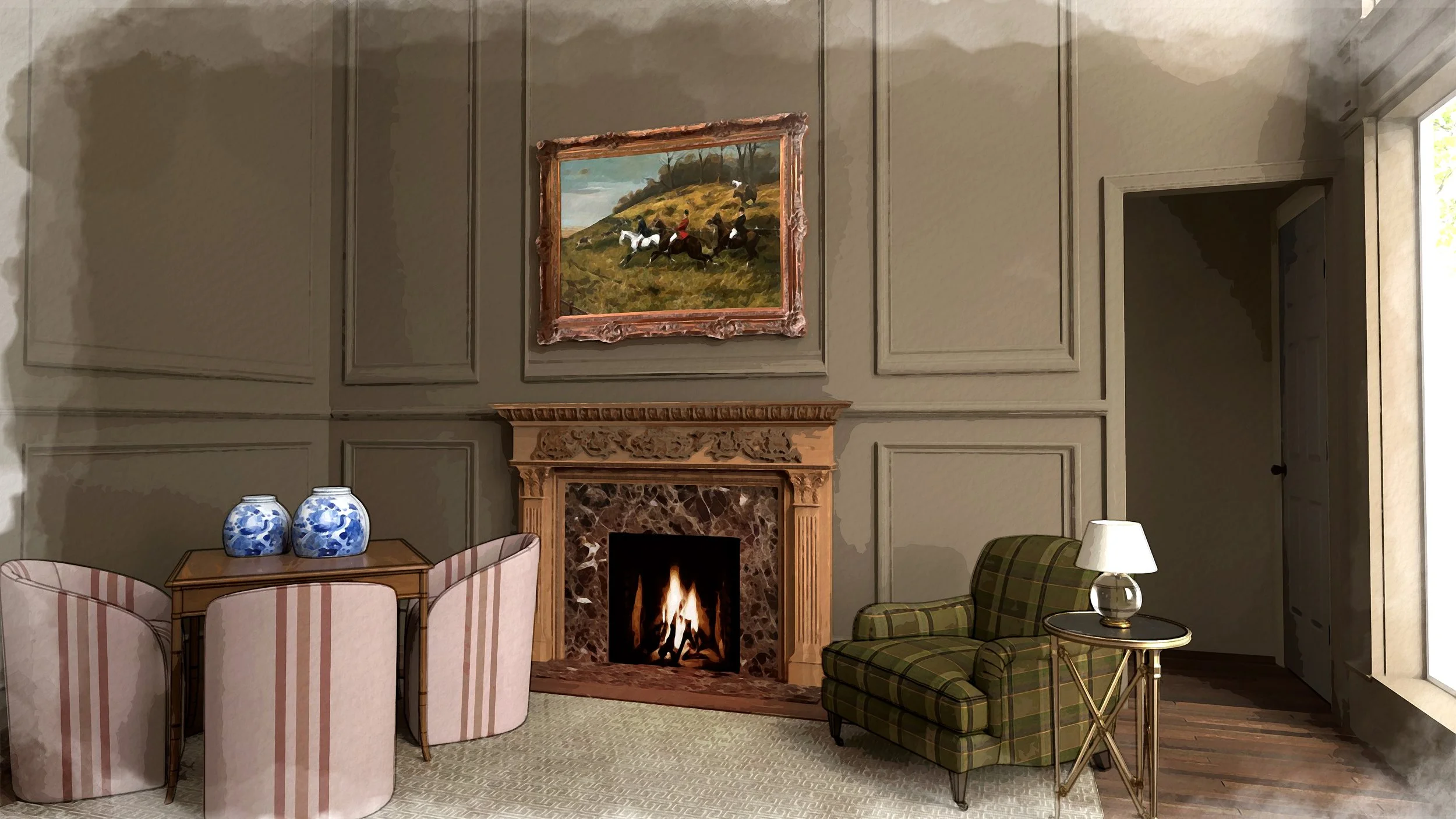 Rendered by Melanie Farrell Design | Designed by Elizabeth Ryan Interiors