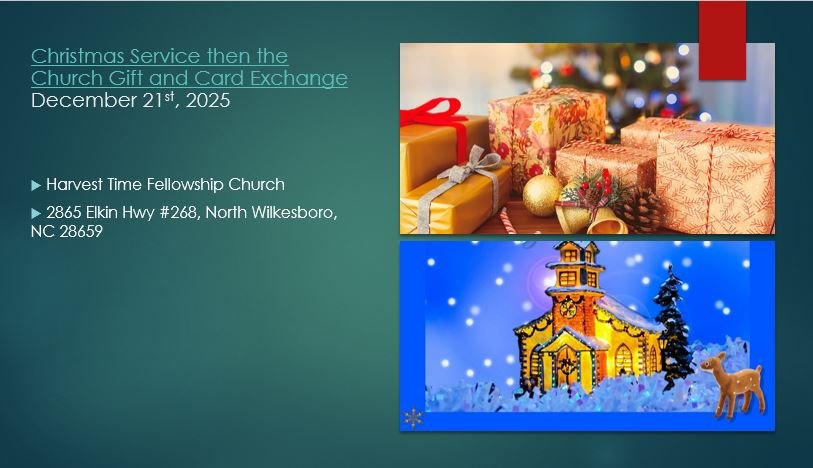 Christmas Service then the Church Gift and Card Exchange