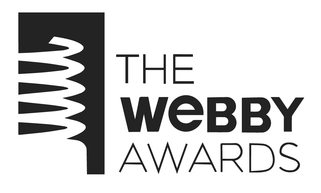 Logo of The Webby Awards featuring a stylized trophy with a spiral design and the text 'The Webby Awards' in gray.