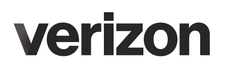 Verizon logo in white text on a black background.