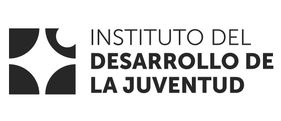 Logo of the Instituto del Desarrollo de la Juventud, featuring stylized black and white geometric shapes and text in Spanish.