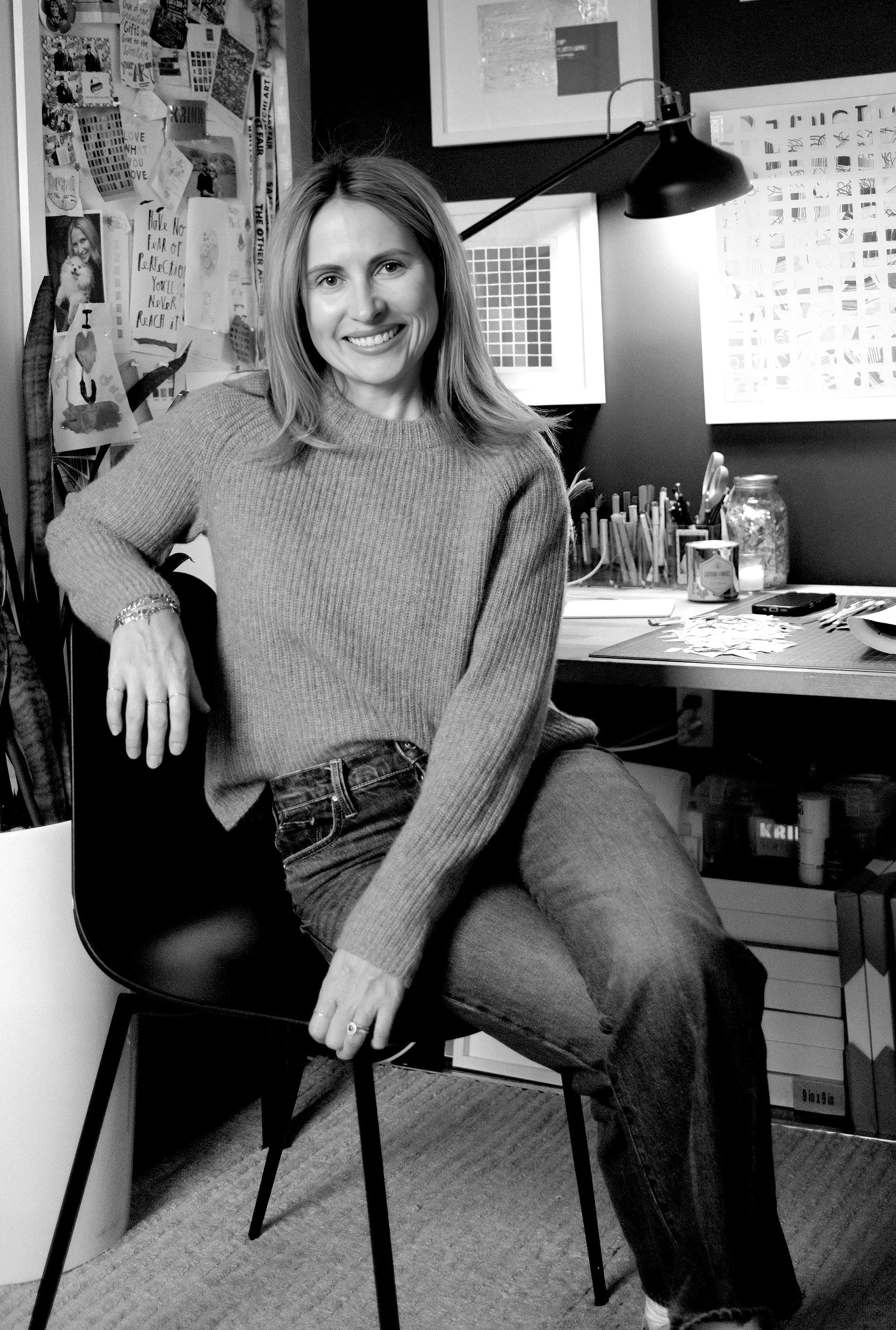 Hannah Robinett in her studio in Brooklyn, New York.