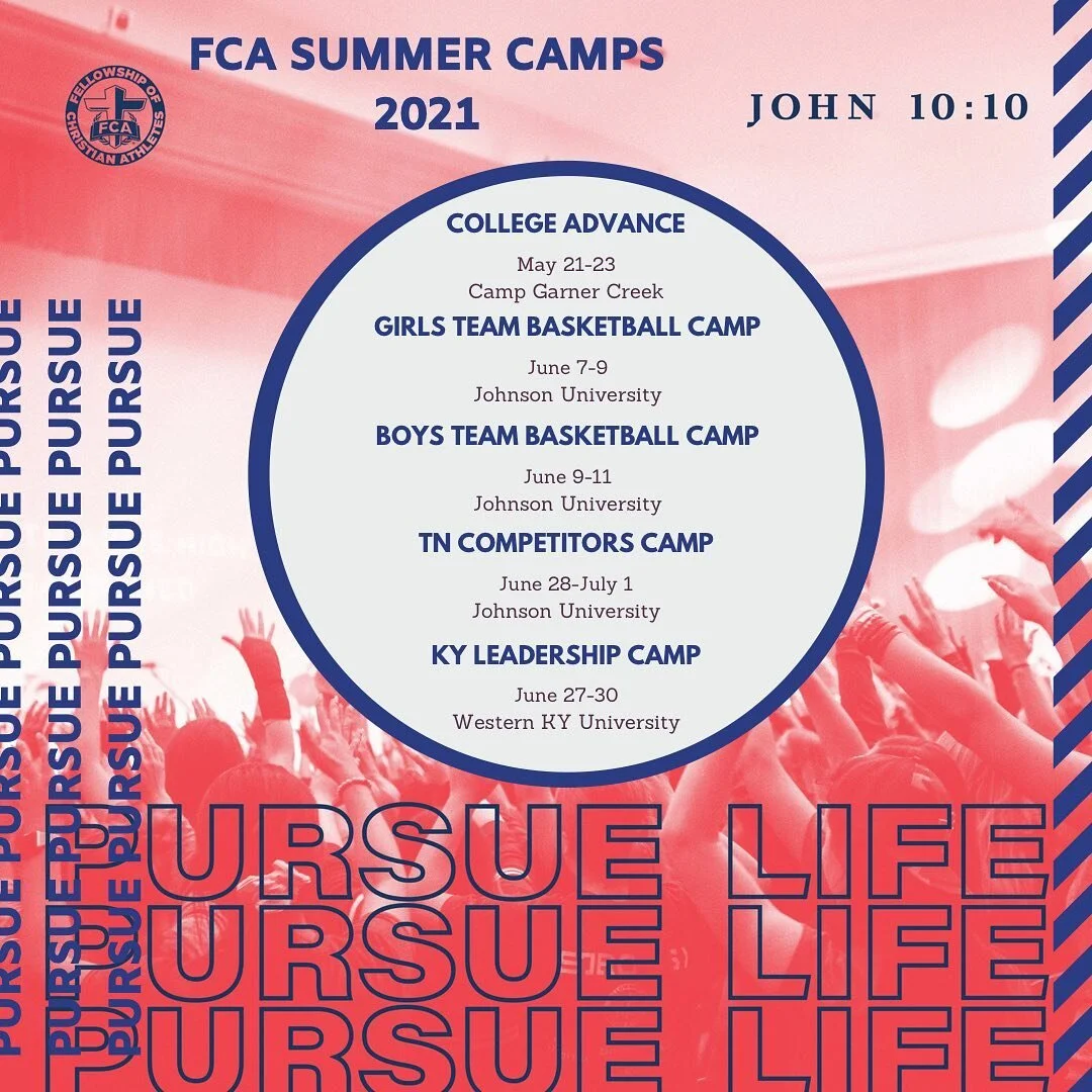 2021 FCA SUMMER CAMP 🚨🚨&thinsp;
&thinsp;
More information will be coming your way, but mark your calendar!!! &thinsp;
&thinsp;
#fcapursue