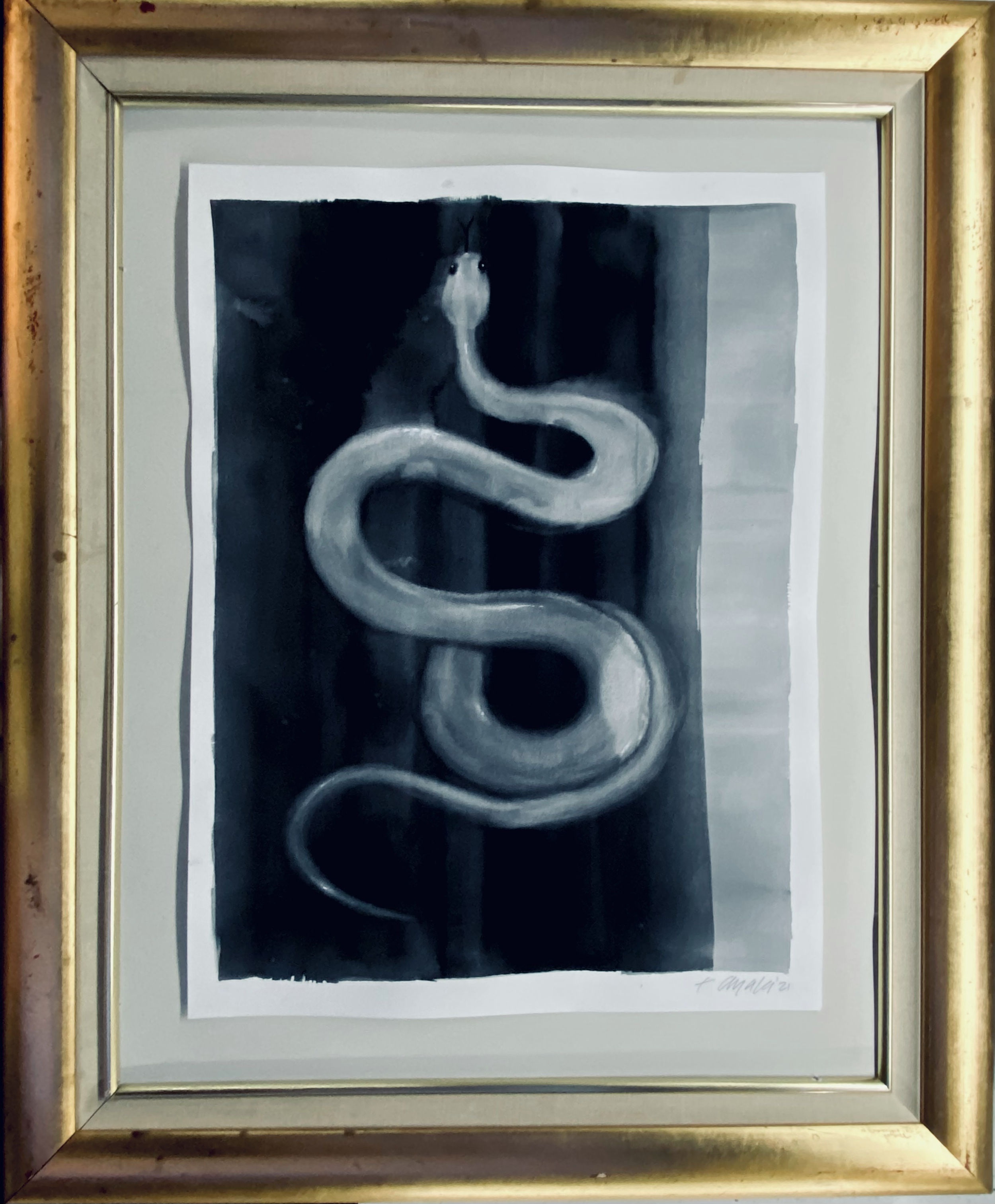 ASP 
| 28"x33.5" GOLD FRAMED LINEN MATT $900.