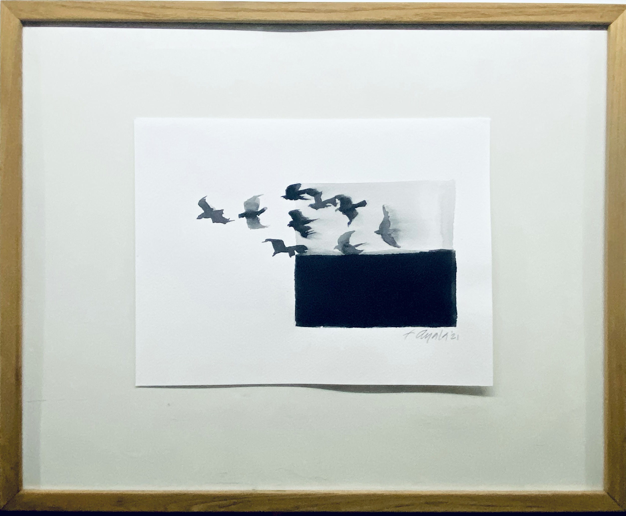 FLIGHT No9 | 17"x21"x3/4"D | SET OF 4 OAK FRAMED | $1,900.