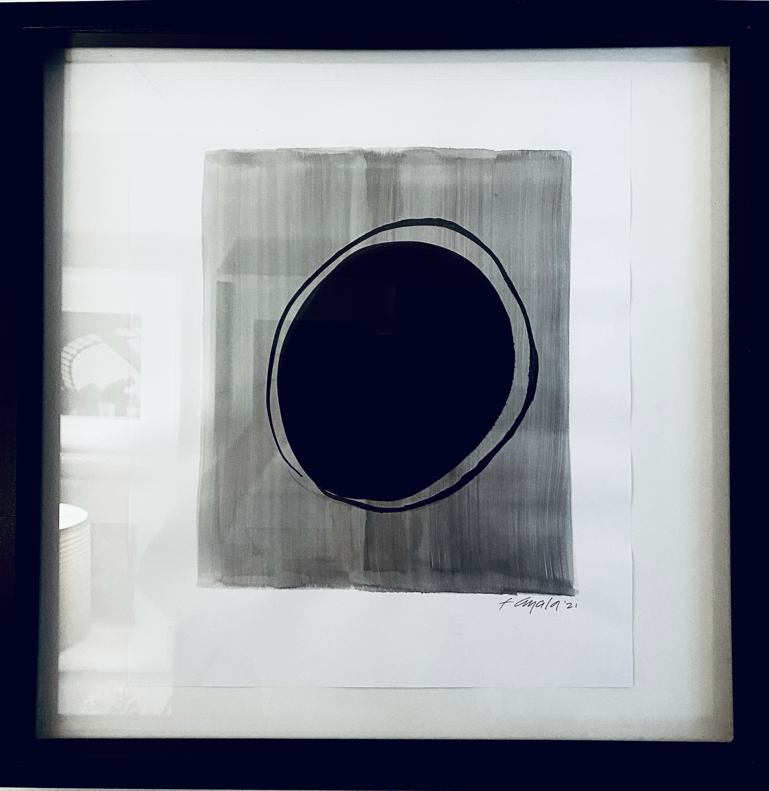 BLACK SEED A 
| 21"X21"X2" MATTE BLACK FRAMED | $400.