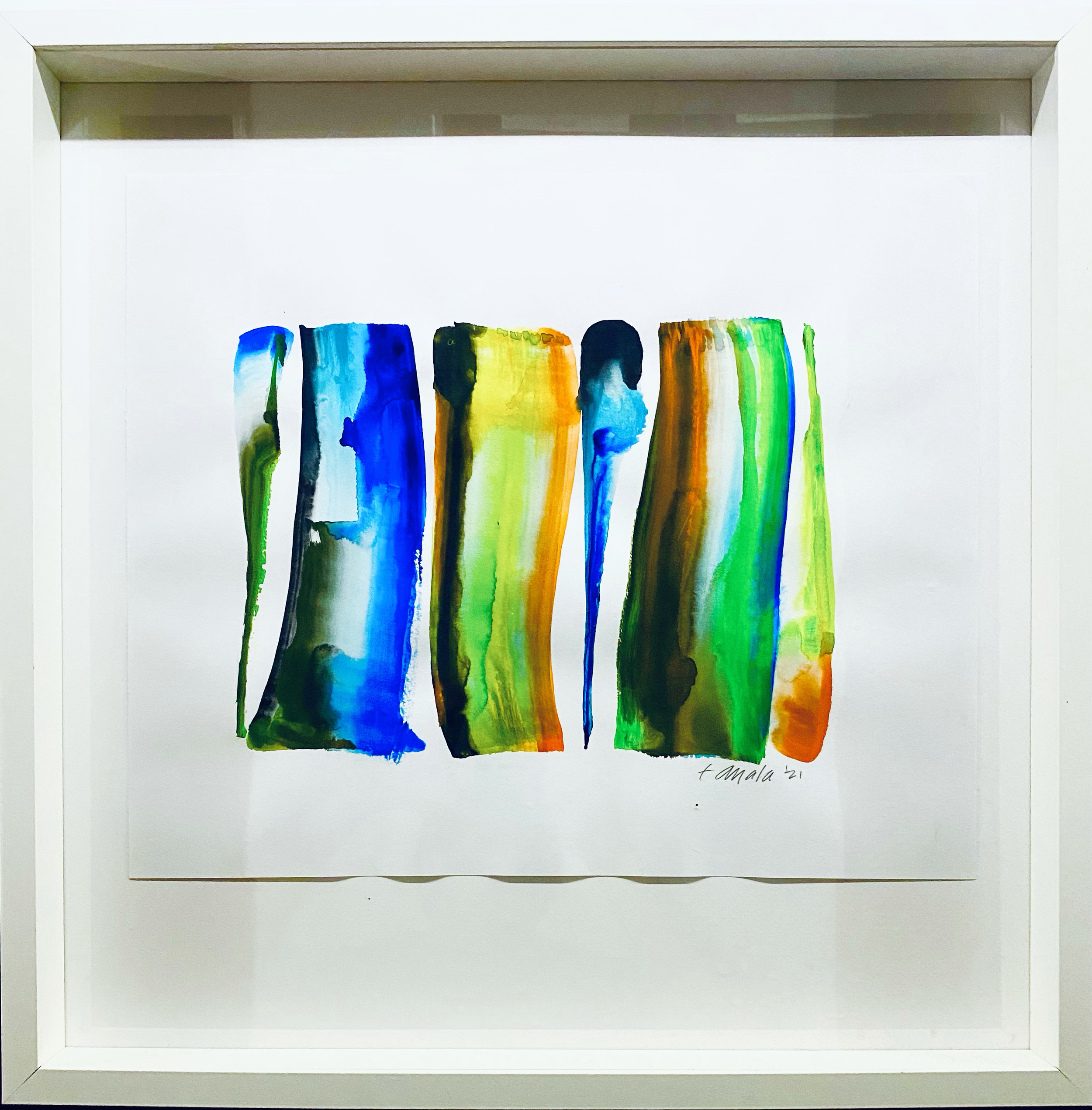 ABSTRACT No1 | 21"x21"x2"D MATTE WHITE FRAMED | $500.
