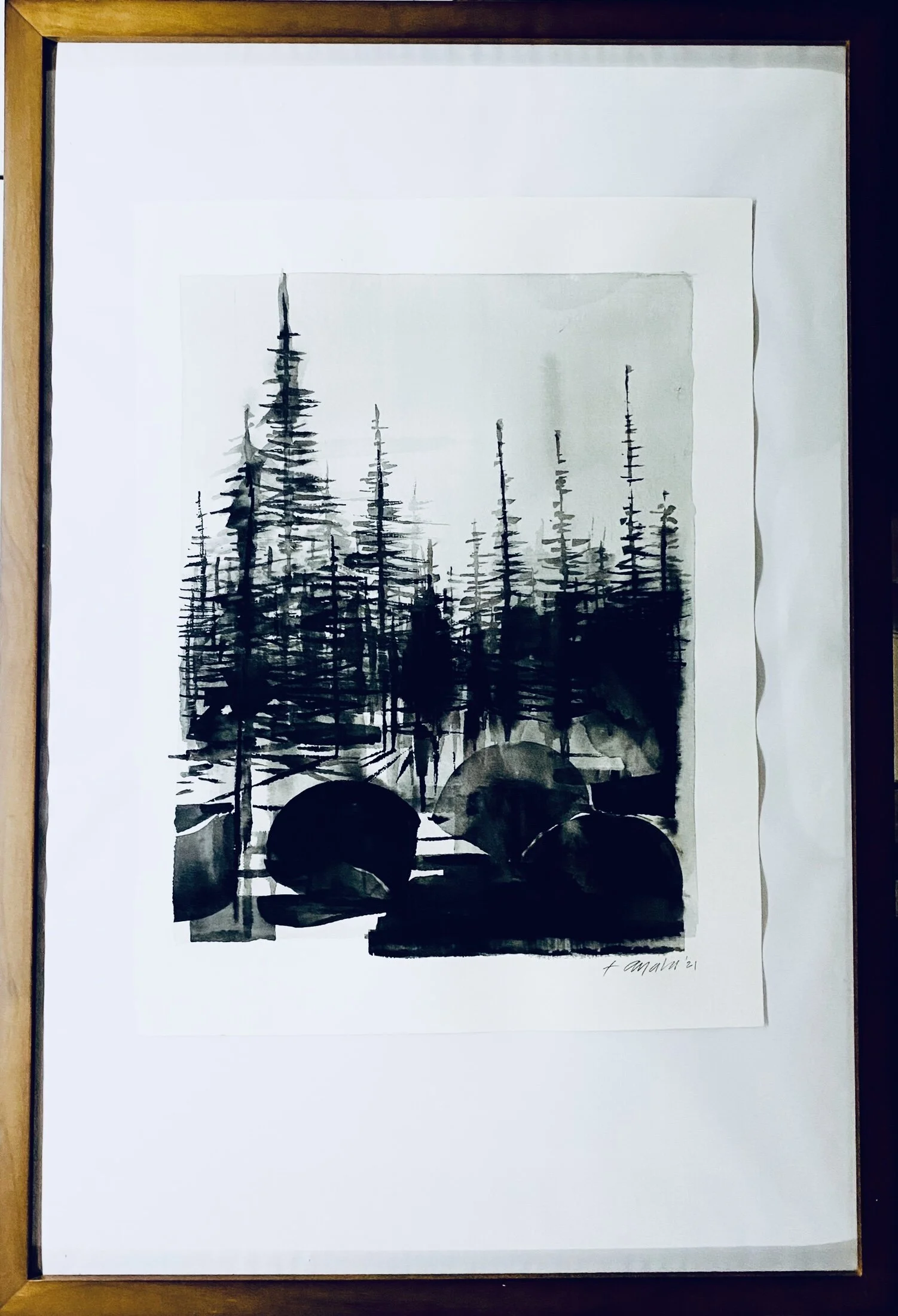 CRESTLINE 2 
| 26"X38"X1"D WALNUT FRAMED | $700.