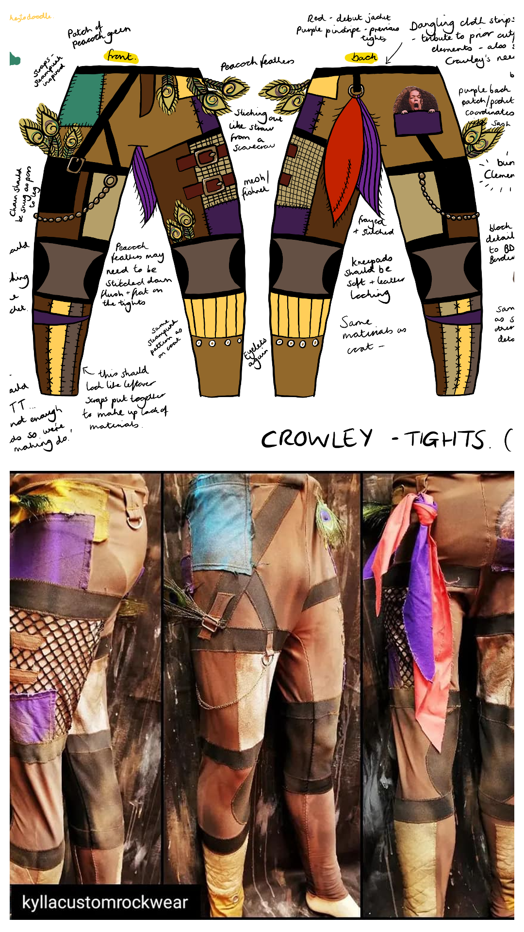 Above - original tights design for Mr Charles Crowley, 2022. Below - completed tights by Kylla Custom Rock Wear. 2022. I created the original designs for custom wrestling gear for British wrestler and performer Mr Charles Crowley, which were physical