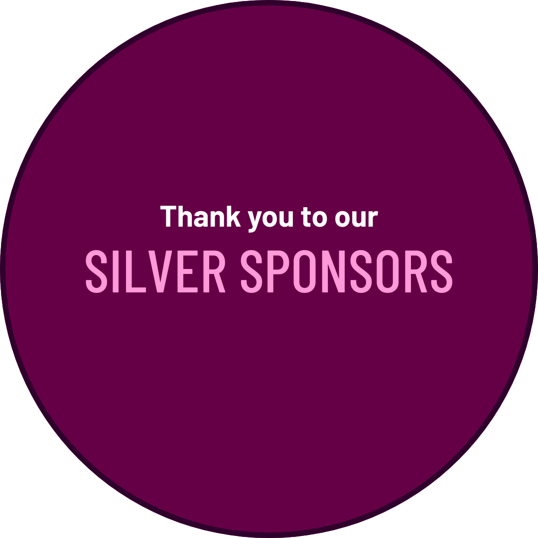 Thank you to our SILVER SPONSORS on a purple background.