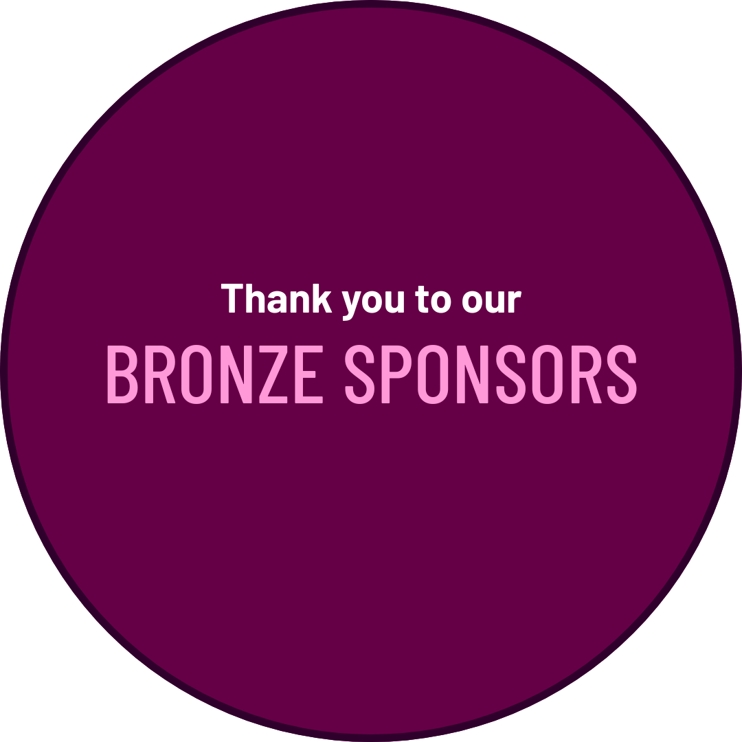 Thank you to our BRONZE SPONSORS on a purple background.
