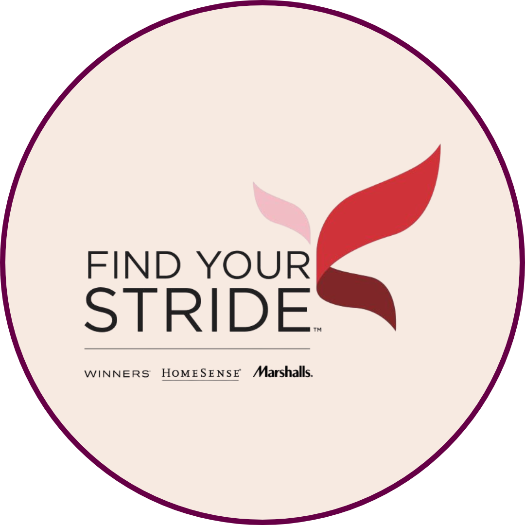 TJX Find your Stride logo on a tan background.