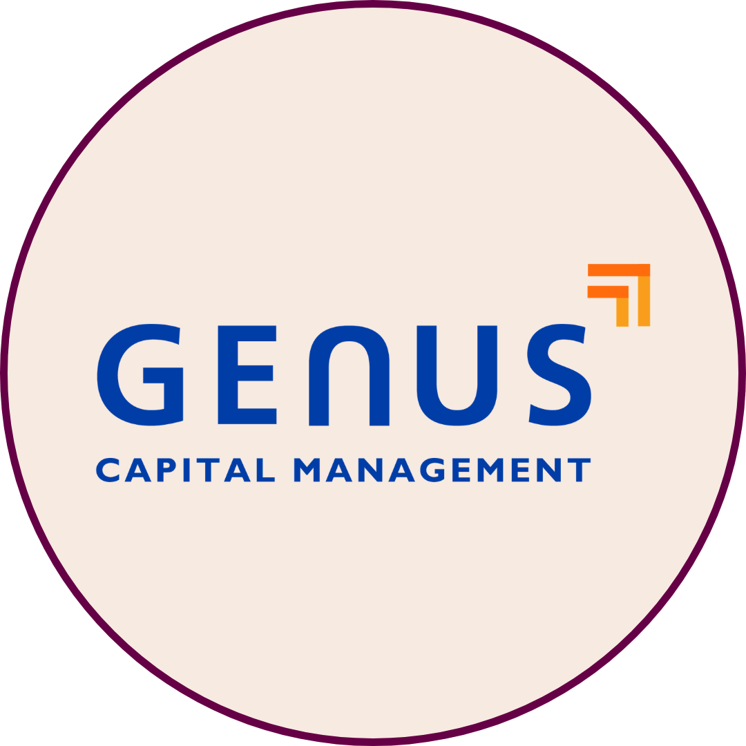 Genus Capital Management logo on a tan background.
