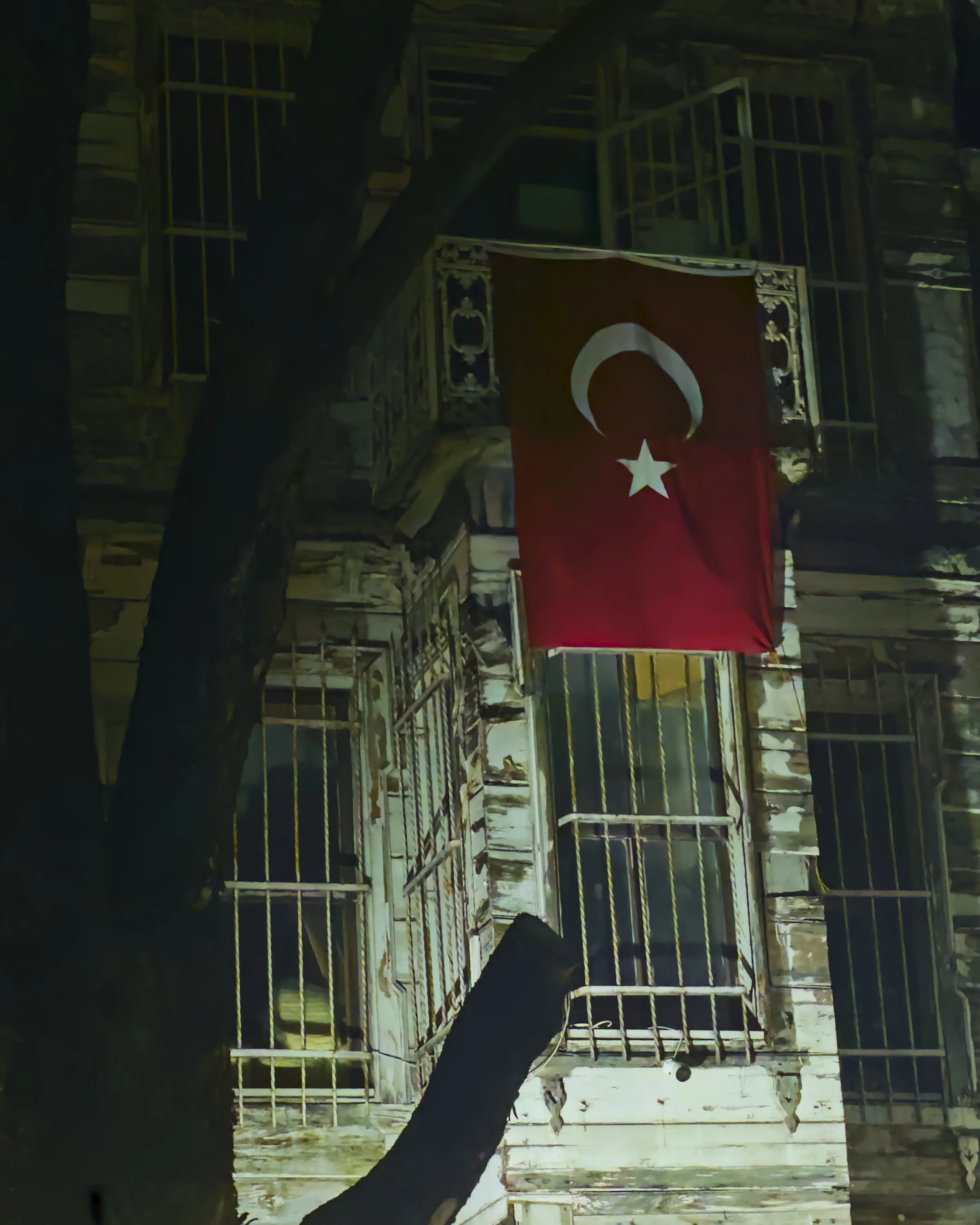 National pride in the city center.