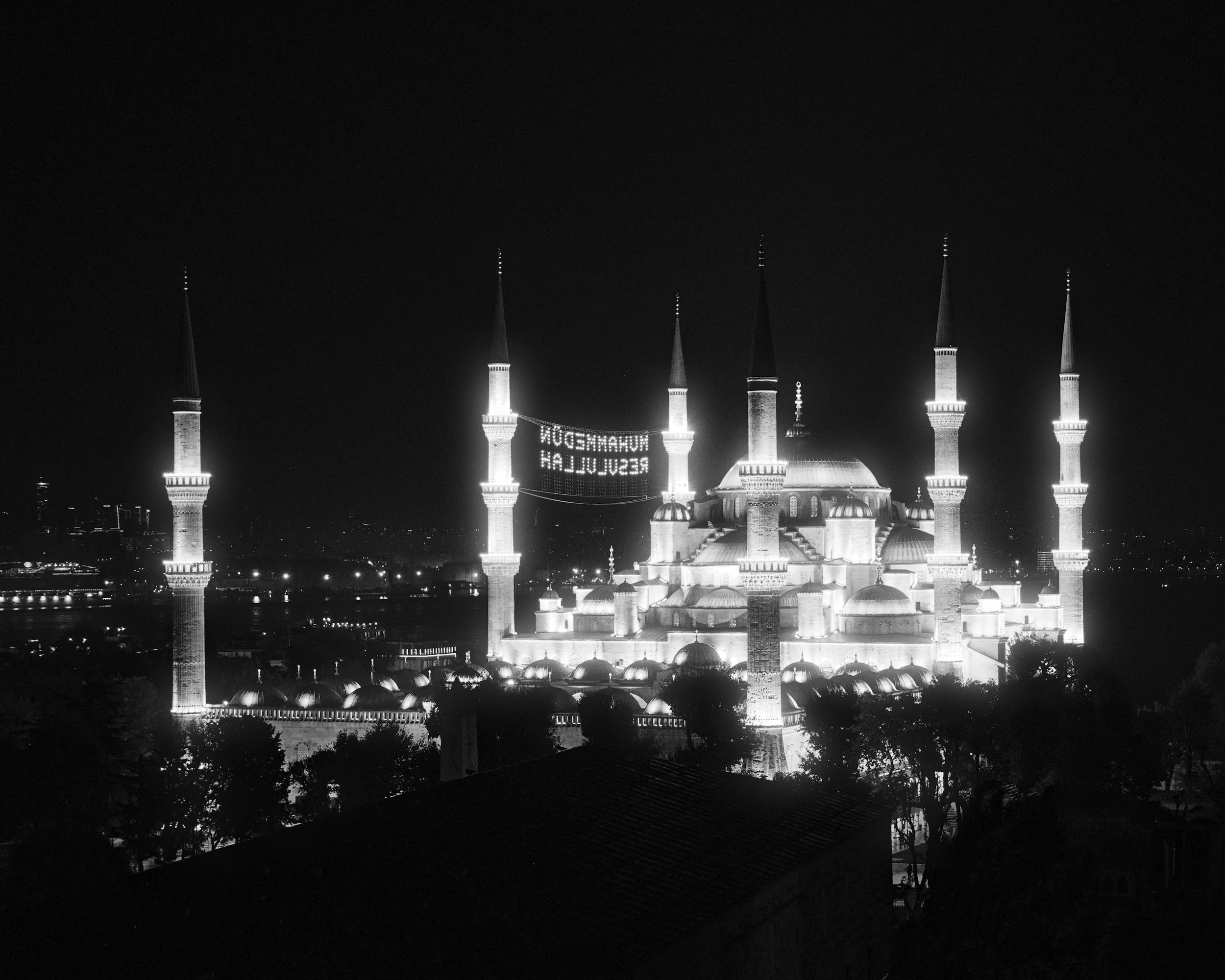 The Blue Mosque radiates over the city.