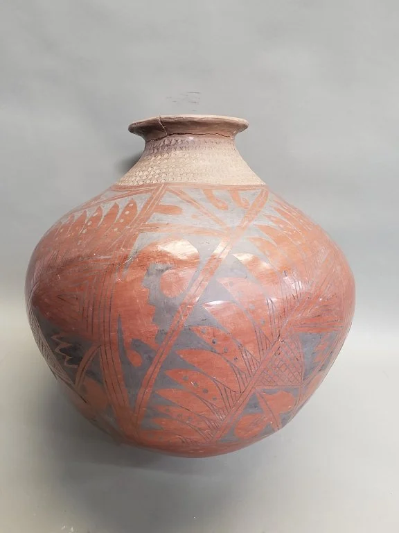 452 Signed Yolanda Soto large polychrome pottery jar.jpg